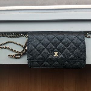 Quilted Black Chanel WOC with Gold Hardware